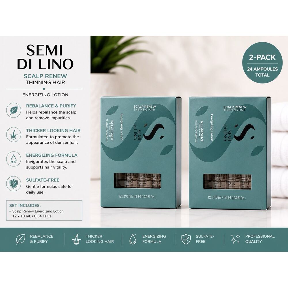 Alfaparf Semi Di Lino Scalp Renew Energizing Lotion 2 Pack 12x10mL Each